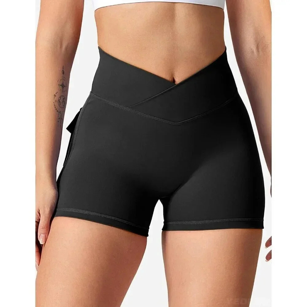 Workout Shorts with Pockets Charm Gym Biker Shorts for Women High  Waisted - Picture 2 of 6